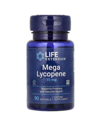 Лікопін, 15 мг, Mega Lycopene, Life Extension, 90 гелевих капсул