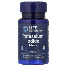 Калію йодид, 130 мг, Potassium Iodide, Life Extension, 14 вегетаріанських таблеток