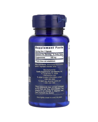 Прегненолон, 100 мг, Pregnenolone, Life Extension, 100 капсул