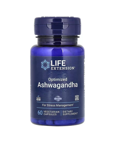 Ашваганда оптимизирована, 125 мг, Optimized Ashwagandha, Life Extension, 60 вегетарианских капсул