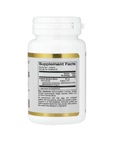Пробиотики, 8 млрд КОЕ, Acidophilus and Bifidus, California Gold Nutrition, 60 вегетарианских капсул
