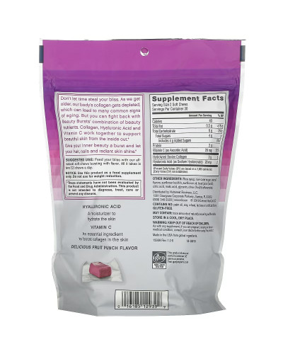 Колаген Сплеск Краси, 1 гр, смак фруктового пуншу, Collagen, Beauty Bursts, NeoCell, 60 жувальних таблеток