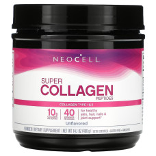 Пептиды Супер коллагена, 10 гр, Тип 1&3, Super Collagen Peptides Powder, NeoCell, 400 гр
