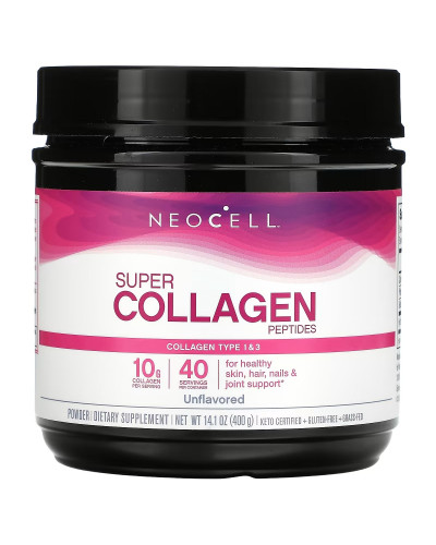 Пептиди Супер колагену, 10 гр, Тип 1&3, Super Collagen Peptides Powder, NeoCell, 400 гр