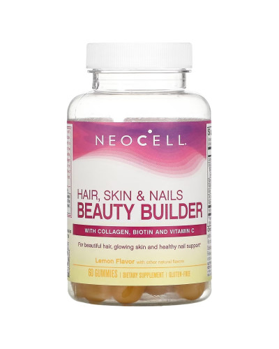Комплекс краси з Колагеном, Вітаміном C та Біотином, смак лимона, Hair, Skin & Nails Beauty Builder, NeoCell, 60 жувальних цукерок