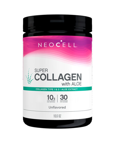 Супер колаген з алое, Тип 1&3, Super Collagen Powder With Aloe, NeoCell, 284 гр (10,6 унцій)