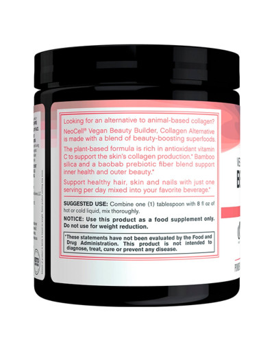 Веганский Коллаген, вкус гибискуса, Vegan Beauty Builder, NeoCell, 227 гр (8,5 унций)