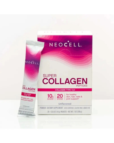 Пептиды Супер Коллагена, 10 гр, Super Collagen Peptides, NeoCell, 20 стыков