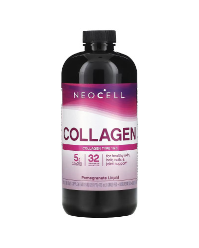 Жидкий Коллаген типа 1 и 3, Вкус Граната, Collagen Type 1 & 3 Liquid, NeoCell, 473 мл