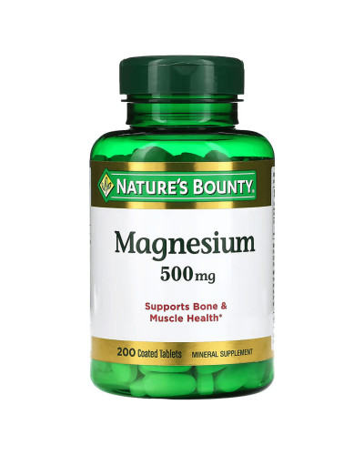 Магний, 500 мг, Magnesium, Nature's Bounty, 200 таблеток