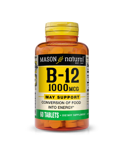Вітамін B12 1000 мкг, Vitamin B12, Mason Natural, 60 таблеток