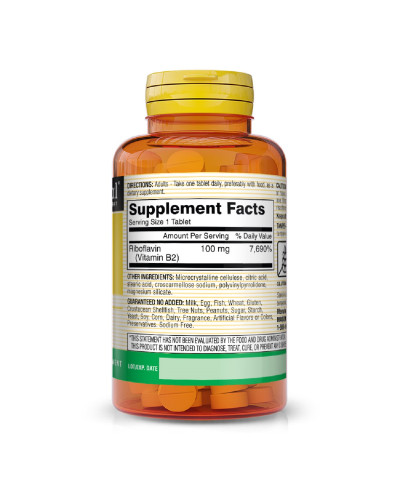 Вітамін B2 100 мг, Vitamin B2, Mason Natural, 100 таблеток