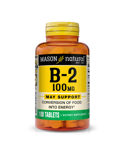 Вітамін B2 100 мг, Vitamin B2, Mason Natural, 100 таблеток