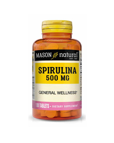 Спирулина 500 мг, Spirulina, Mason Natural, 100 таблеток