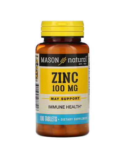 Цинк 100 мг, Zinc, Mason Natural, 100 таблеток