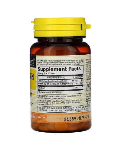 Мелатонин 3 мг, Melatonin, Mason Natural, 60 таблеток