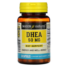 УЦЕНКА Дегидроэпиандростерон 50 мг, DHEA, Mason Natural, 30 капсул (трещина на крышке)