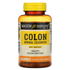 Травяная очищающая смесь для кишечника, Colon Herbal Cleanser, Mason Natural, 100 капсул