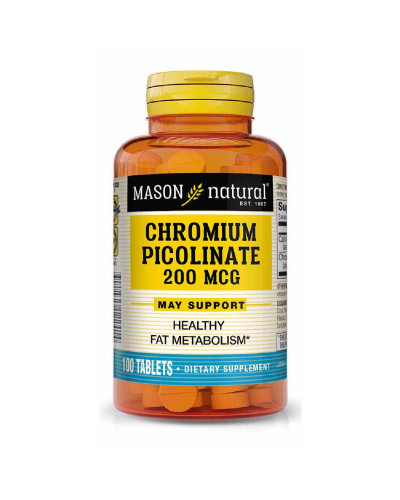 Хром Піколінат 200 мкг, Chromium Picolinate, Mason Natural, 100 таблеток