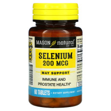 Селен 200 мкг, Selenium, Mason Natural, 60 таблеток (трещина)
