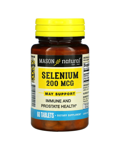 Селен 200 мкг, Selenium, Mason Natural, 60 таблеток (тріщина)