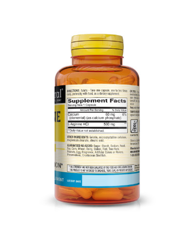 L-Аргинин 500 мг, L-Arginine, Mason Natural, 60 капсул