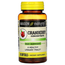 УЦЕНКА Клюквенный концентрат, Cranberry Concentrate, Mason Natural, 90 гелевых капсул (мятая банка)