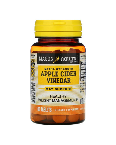 Яблучний оцет, Extra Strength Apple Cider Vinegar, Mason Natural, 100 таблеток