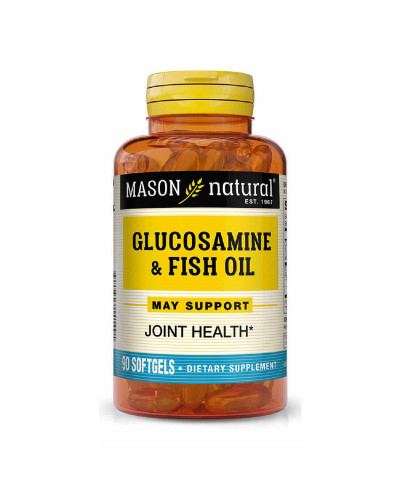 Глюкозамин и Рыбий жир, Glucosamine & Fish Oil, Mason Natural, 90 гелевых капсул