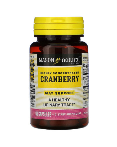 Клюква высококонцентрированная, Cranberry, Mason Natural, 60 капсул