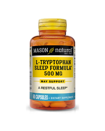 L-триптофан 500 мг, Формула для сну, L-Tryptophan Sleep Formula, Mason Natural, 60 капсул