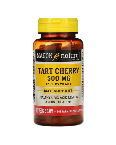 Вишневый Экстракт 500 мг, Tart Cherry, Mason Natural, 90 вегетарианских капсул