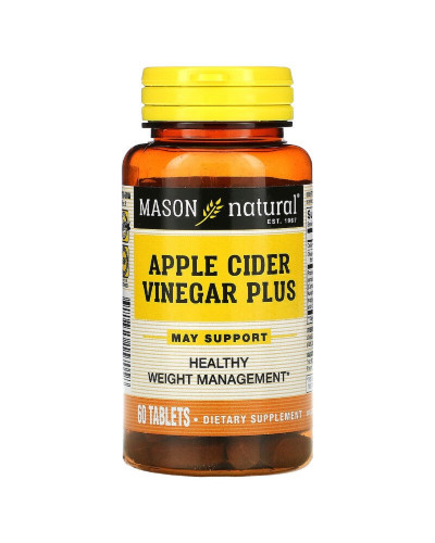 Яблучний оцет +, Apple Cider Vinegar Plus, Mason Natural, 60 таблеток
