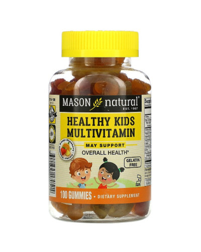 Мультивітаміни для Дітей, смак ананаса, апельсина і полуниці, Kids Multivitamin, Mason Natural, 100 жувальних цукерок