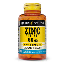 Цинка Сульфат 50 мг, Zinc Sulfate, Mason Natural, 100 капсул