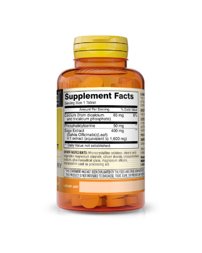 Сила мозга с Экстрактом Шалфея, Brain power with sage extract, Mason Natural, 60 каплет