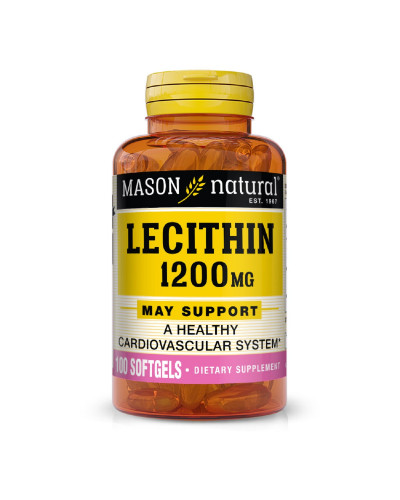 Лецитин 1200мг, Lecithin, Mason Natural, 100 гелевых капсул