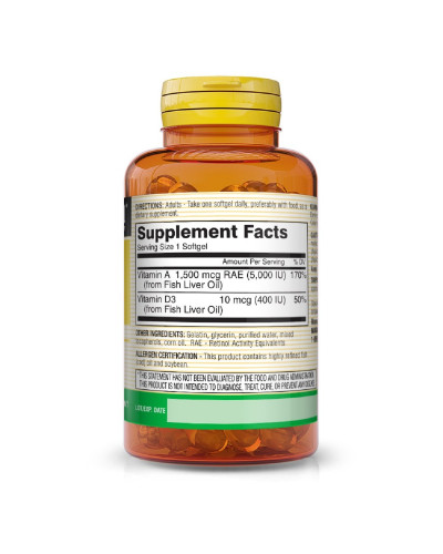 Вітаміни А та D3, Vitamins A & D3, Mason Natural, 100 гелевих капсул Вітаміни А та D3, Vitamins A & D3, Mason Natural, 100 гелевих капсул