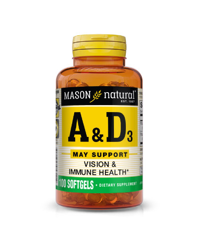 Вітаміни А та D3, Vitamins A & D3, Mason Natural, 100 гелевих капсул