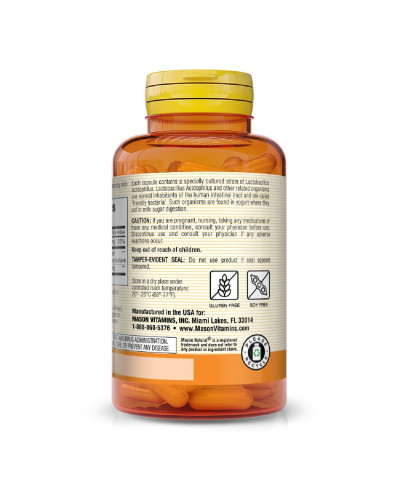 Пробиотик с пектином, Probiotic Acidophilus With Pectin, Mason Natural, 100 капсул