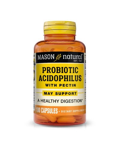 Пробиотик с пектином, Probiotic Acidophilus With Pectin, Mason Natural, 100 капсул