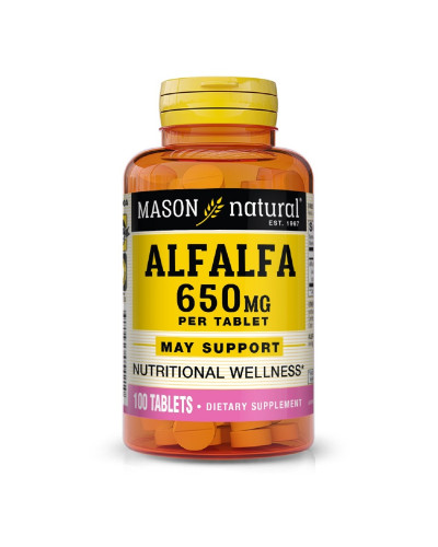 Люцерна 650мг, Alfalfa, Mason Natural, 100 таблеток