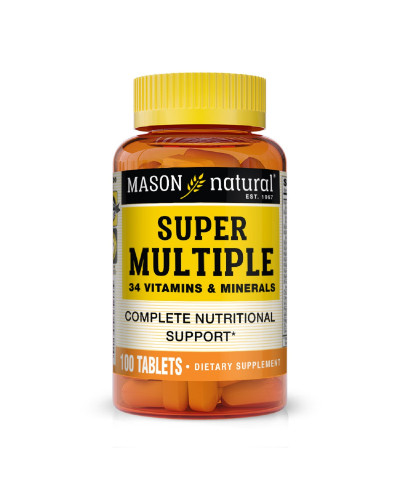 Натуральний Комплекс Супер Мультивітаміни та мінерали, Super Multiple 34 Vitamins and Minerals, Mason Natural, 100 таблеток