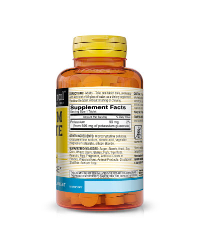 Калий Глюконат 595мг, Potassium Gluconate, Mason Natural, 100 таблеток
