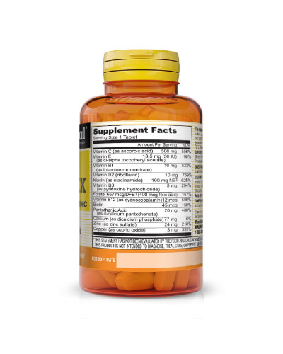 B-комплекс від стресу з антиоксидантами та цинком, Stress B-Complex With Antioxidants + Zinc, Mason Natural, 60 таблеток