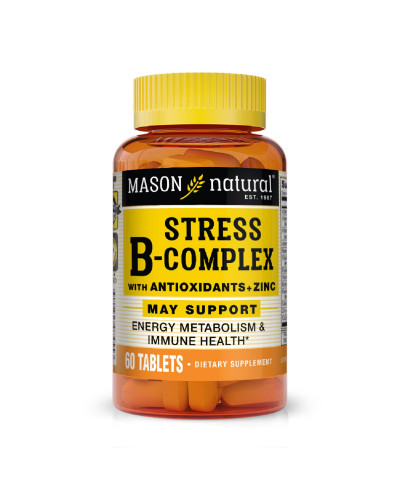 B-комплекс від стресу з антиоксидантами та цинком, Stress B-Complex With Antioxidants + Zinc, Mason Natural, 60 таблеток