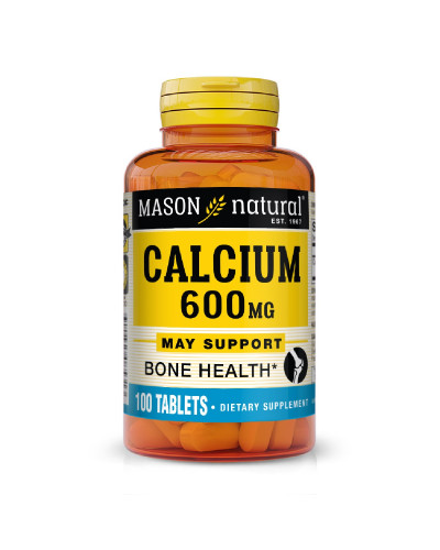 Кальций 600 мг, Calcium 600 mg, Mason Natural, 100 таблеток