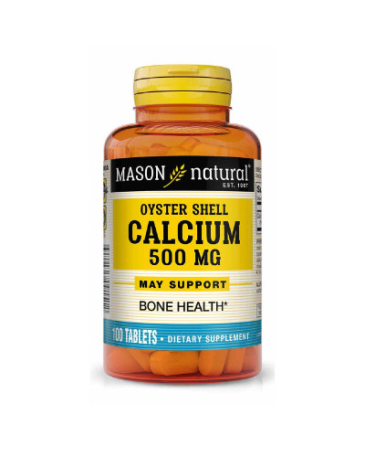 Кальцій з мушлі устриці 500 мг, Calcium 500 mg Oyster Shell, Mason Natural, 100 таблеток