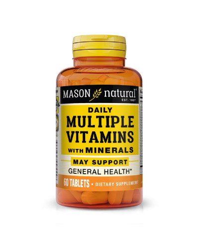 Мультивитамины и минералы на каждый день, Daily Multiple Vitamins With Minerals, Mason Natural, 60 таблеток