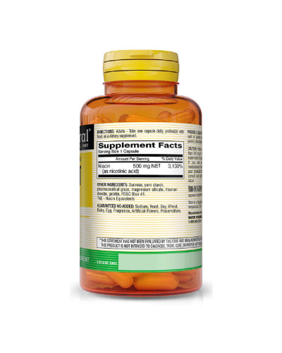 Ніацин 500мг пролонгованої дії, B3, Niacin Extended Release, Mason Natural, 60 капсул